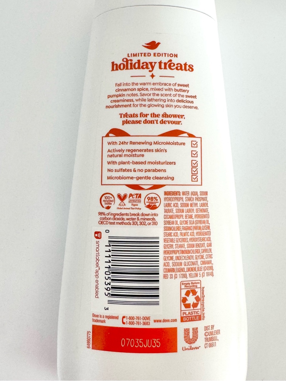 Dove Cinnamon Pumpkin Pie Body Wash Lot Limited Edition Holiday Treats NWT - Picture 4 of 7